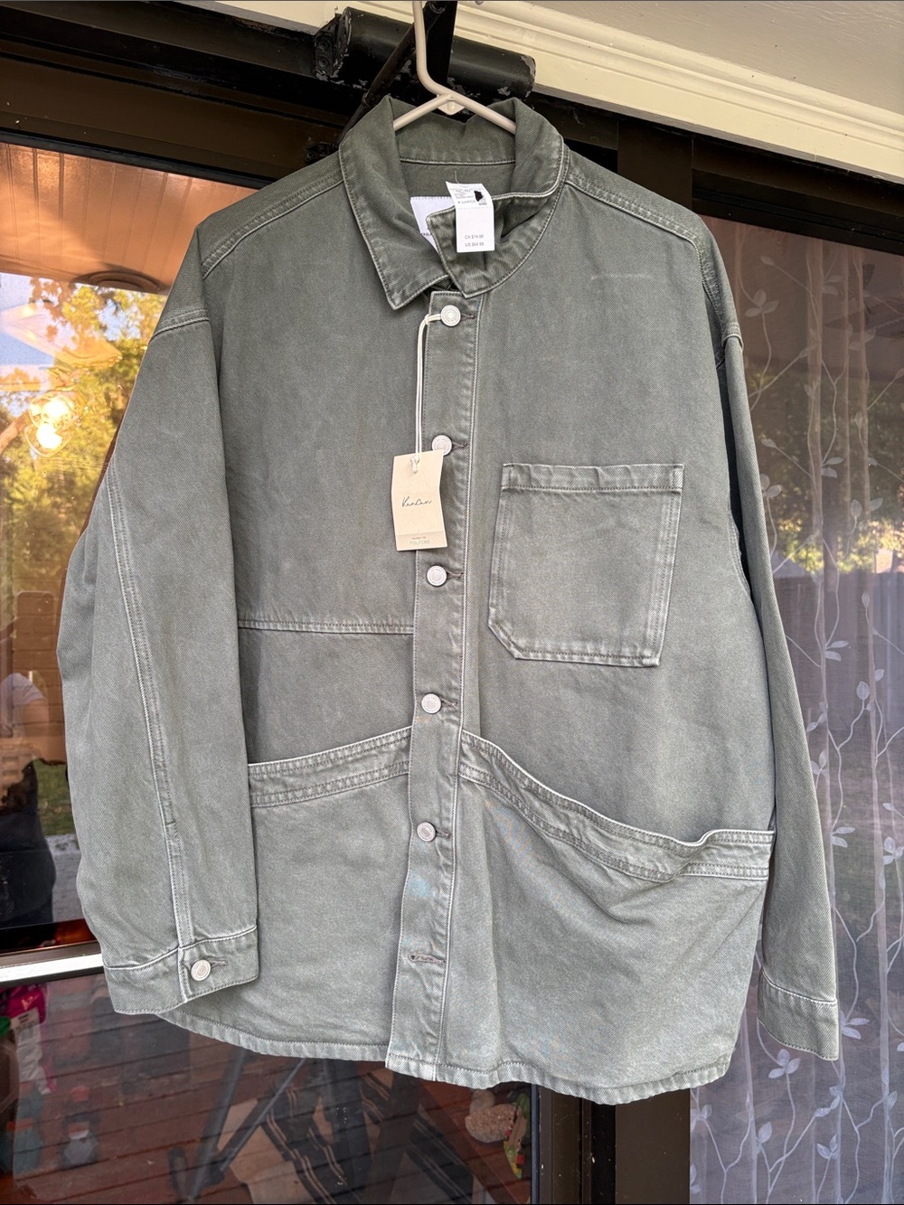 KanCan Washed Olive Green Military Field Jacket
